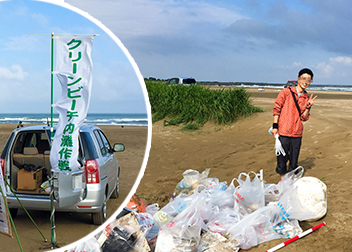内灘町海浜美化清掃に参加（2016年6月）